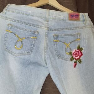 Light Blue Embroidered Women's Jeans